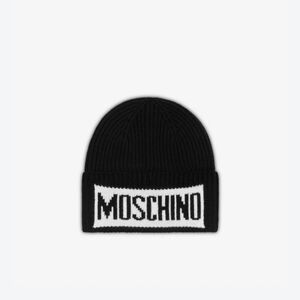 MOSCHINO Black Wool & Cashmere Hat Toque Beanie